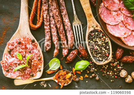 various sausages various sausages 119060398