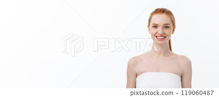 Beautiful woman female skin care healthy hair and skin close up face beauty portrait. Beautiful woman female skin care healthy hair and skin close up face beauty portrait. 119060487