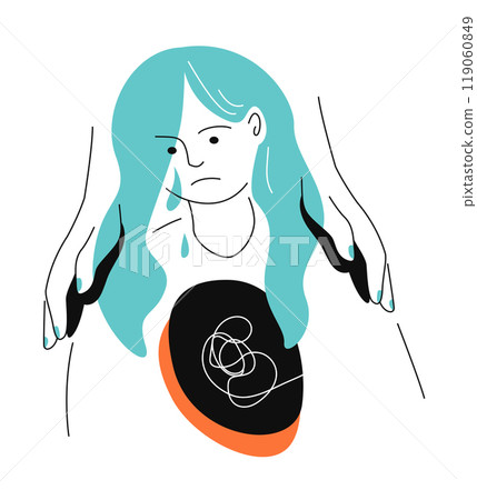 Help a person with depression - colorful flat design style illustration 119060849