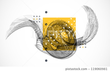 Abstract art background. Modern science or technology art elements. Surface illustration. Vector. 119060981