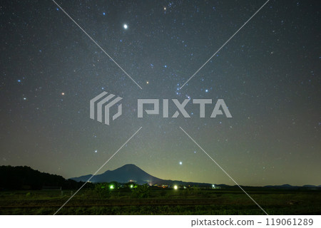 A very beautiful starry sky at Mt. Daisen in Tottori Prefecture, Japan 119061289