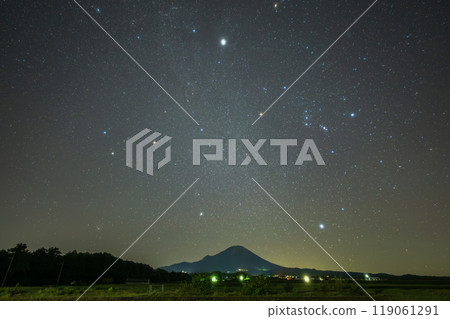 A very beautiful starry sky at Mt. Daisen in Tottori Prefecture, Japan 119061291