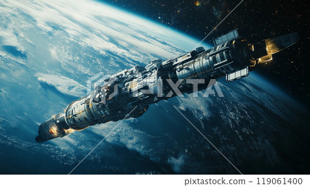Spacecraft orbiting the Earth Spacecraft orbiting the Earth 119061400