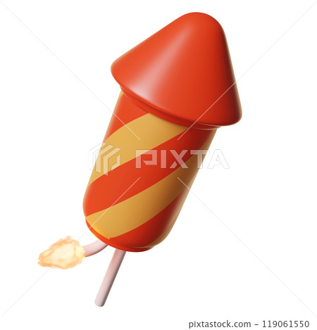 Firecracker Rocket cartoon 3D Graphic 119061550