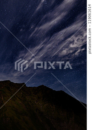 Tanigawadake - Nishikuro Ridge View of the summit and starry sky from camel's back Tanigawadake - Nishikuro Ridge View of the summit and starry sky from camel's back 119061614