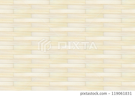 Wallpaper with a design of long, thin cypress wood planks lined up horizontally 119061831