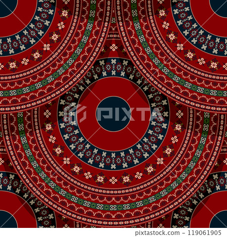 Seamless Latvian embroidery circular pattern 20 Seamless Latvian embroidery circular pattern 20 119061905