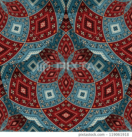 Seamless Latvian embroidery circular pattern 13 119061918