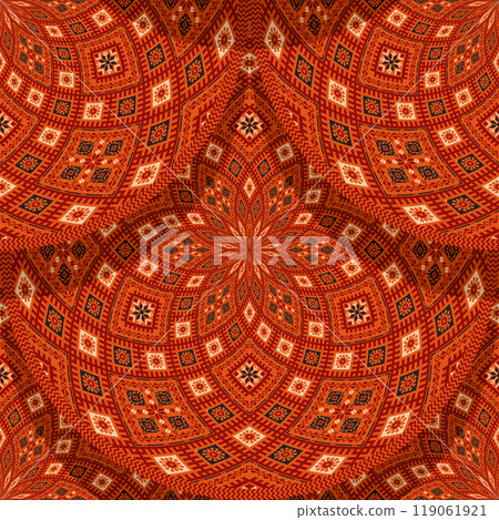 Seamless Latvian embroidery circular pattern 16 119061921
