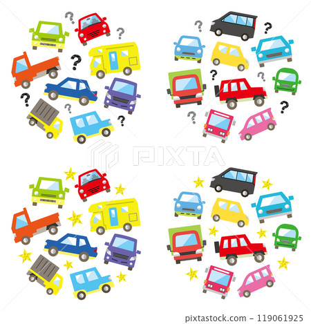 汽車中型圓形畫廊（彩色中版）Hatena 和 Star 119061925