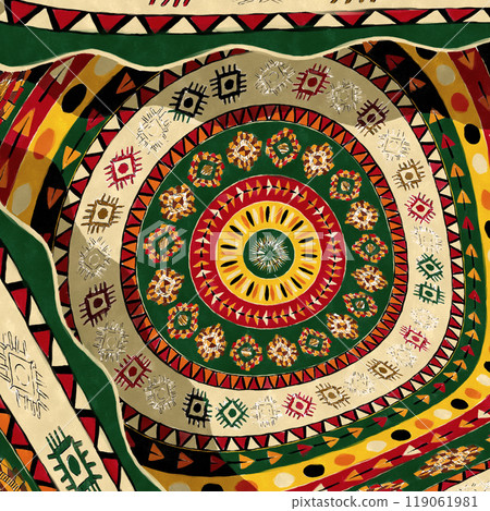 Ethnic art tribal style background 20 119061981