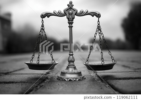 Scales of justice. Law and justice concept. 119062111