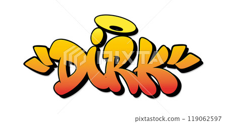 Dirk name in graffiti style. Vector illustration. 119062597