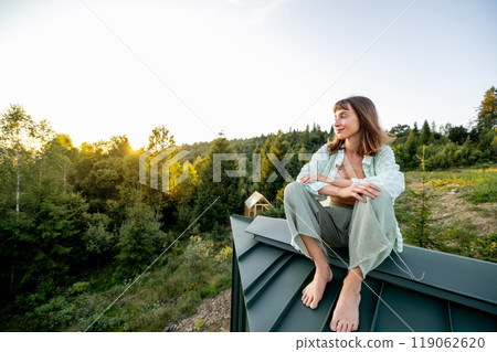 Morning Reflection on Mountain Rooftop Morning Reflection on Mountain Rooftop 119062620