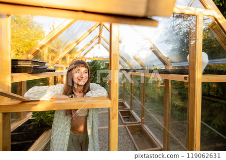 Enjoying the Greenhouse Morning Enjoying the Greenhouse Morning 119062631
