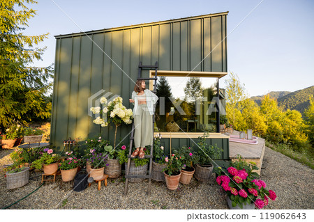 Enjoying a Peaceful Garden at a Mountain Home 119062643