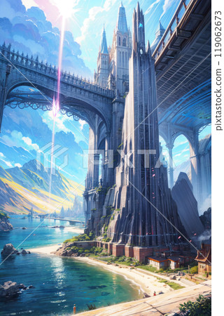 巨大的城堡和橋樑 119062673