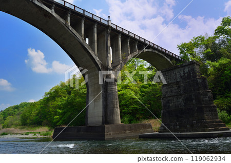 Former Chichibu Bridge in Abocho, Chichibu City, Saitama Prefecture 119062934