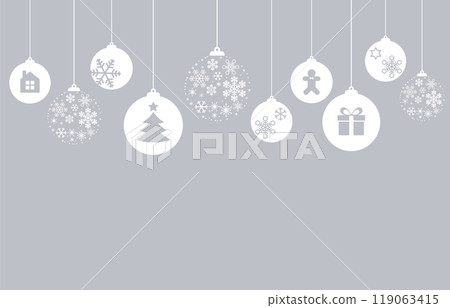 聖誕賀卡與雪花聖誕球 119063415