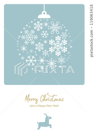 Snowflake Christmas balls and Christmas card 119063418