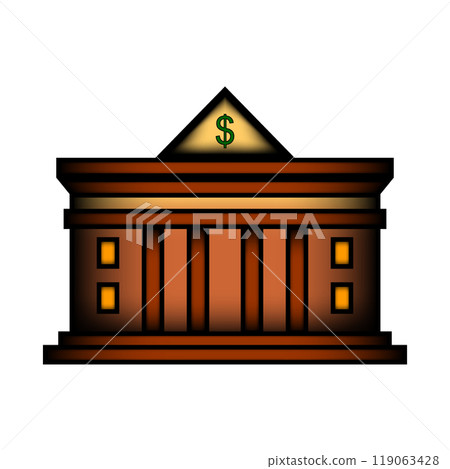 Bank icon on white. 119063428