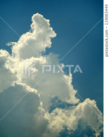 Pure white clouds like a white horse in the blue sky 119063449