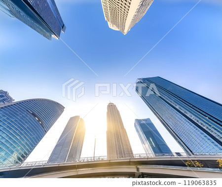 仰望摩天大樓圖片素材 119063835