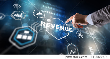 Increase revenue concept. Planning growth and increase of positive indicators in his business Increase revenue concept. Planning growth and increase of positive indicators in his business 119063905