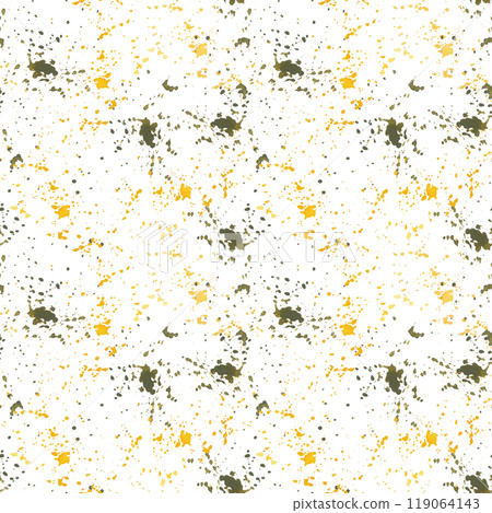 Seamless watercolor pattern. Blots and watercolor spots of yellow and green colors hand-drawn with watercolor. Suitable for printing on fabric, paper, for design and scrapbooking. 119064143