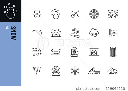 Snow simple line icon 119064210