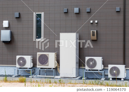 Residential exterior walls and eco-friendly heating equipment 119064370