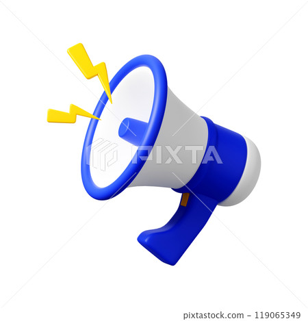3DCG | An image of announcing a message loudly using a speaker 119065349