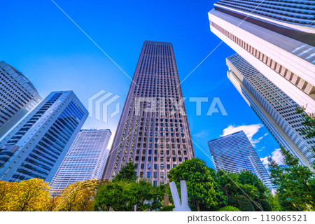 Tokyo cityscape in Japan in October. View of Kogakuin University, Tokyo Metropolitan Government Building, Shinjuku Center Building, Sompo Japan, etc. = 7th Tokyo cityscape in Japan in October. View of Kogakuin University, Tokyo Metropolitan Government Building, Shinjuku Center Building, Sompo Japan, etc. = 7th 119065521