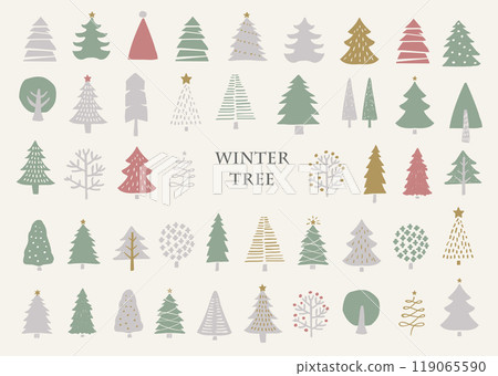 Pastel Christmas tree set 119065590