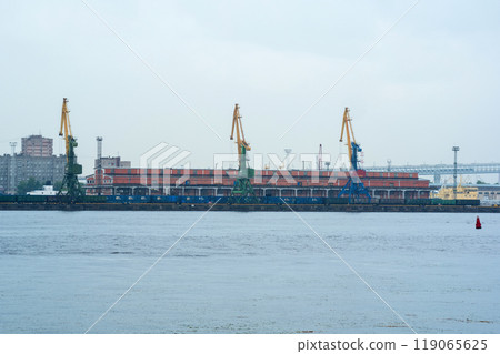 cargo port on a cloudy day 119065625