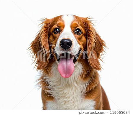 可愛的 Koykerhondier 小狗 - 荷蘭德科伊獵犬的微笑 119065684