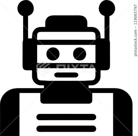 Illustration of Robot Icon in Flat Style. Illustration of Children's Toy 119065797