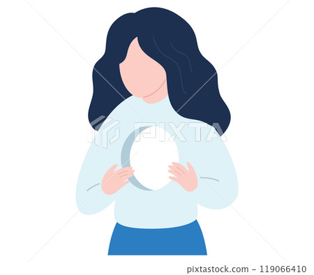 一個內心有洞並感到失落的女人的插圖 119066410