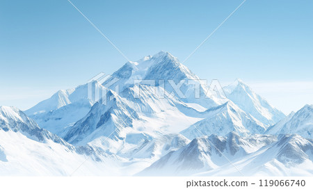 Mountains covered in white snow 119066740