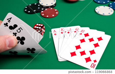 playing cards and chips 119066868