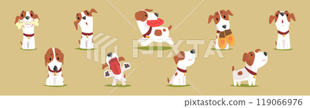Funny Jack Russell Terrier Puppy with Cute Snout Vector Set Funny Jack Russell Terrier Puppy with Cute Snout Vector Set 119066976