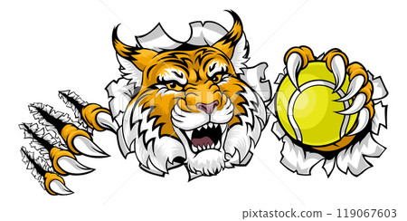 Wildcat Bobcat Tennis Ball Animal Team Mascot 119067603