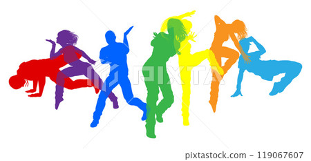 Dancers Silhouette Street Dance Poses Silhouettes Dancers Silhouette Street Dance Poses Silhouettes 119067607