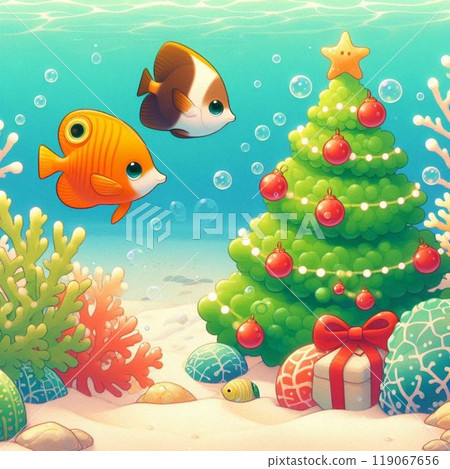Christmas in the Sea: A Party of Corals and Fish 119067656