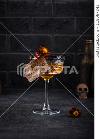 Halloween cocktail orange pumpkin martini 119067843