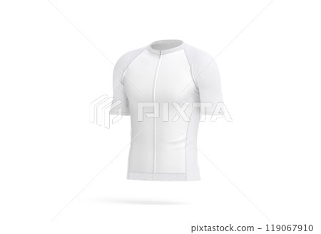 Blank white cycling zip jersey mockup, side view 119067910
