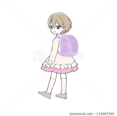 背著紫色書包的女孩 背著紫色書包的女孩 119067989