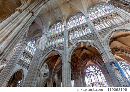 Cathedral Saint Ouen of Rouen, France, interiors Cathedral Saint Ouen of Rouen, France, interiors 119068196