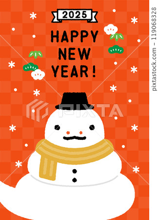 2025 蛇年新年賀卡模板 119068328