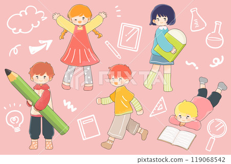 Learning and children illustration set - Pop colors 119068542
